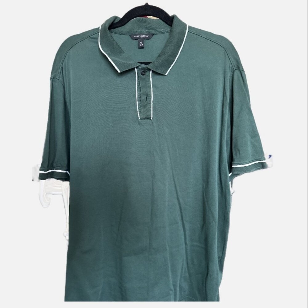 Banana Republic Green Lined Button-Up Shirt Men’s XL Cotton